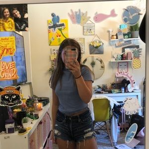 Light blue crop top